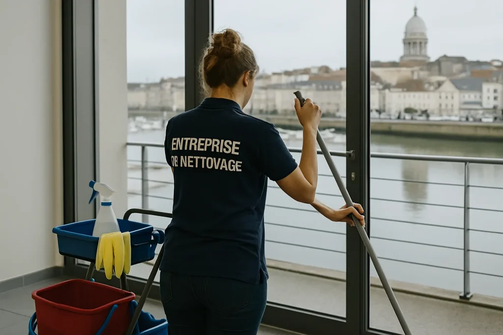 Équipe de nettoyage à Boulogne-Sur-Mer utilisant des équipements modernes dans un appartement.