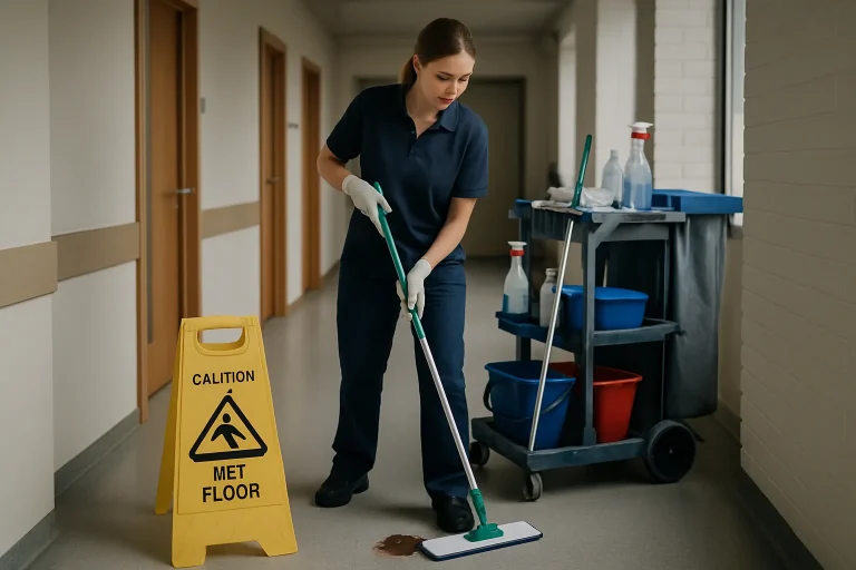 Équipe de nettoyage effectuant des travaux dans un appartement à Armentières.