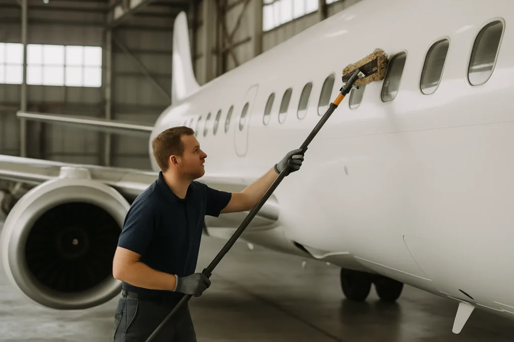 Un technicien en nettoyage réalise une intervention dans une maison à Avion.