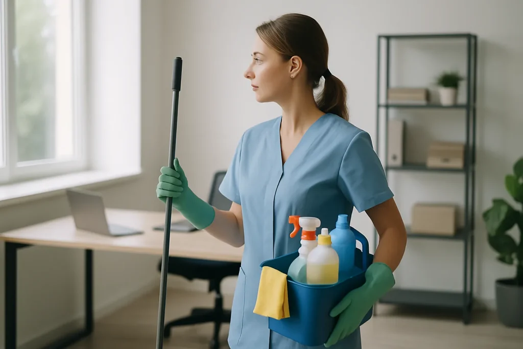 Équipe de nettoyage en action dans un appartement à Lillers, mettant en avant leur professionnalisme.