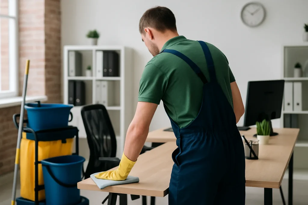 Nettoyeurs professionnels à Longuenesse nettoyant un appartement insalubre avec des équipements modernes.