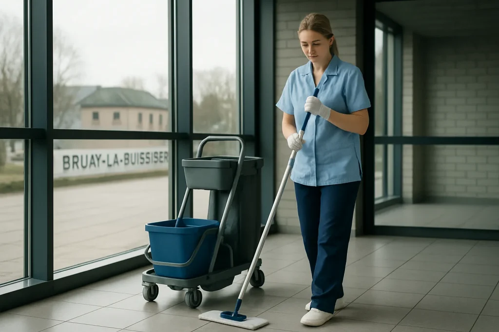 Équipe de nettoyage professionnelle à Bruay-La-Buissière en pleine action