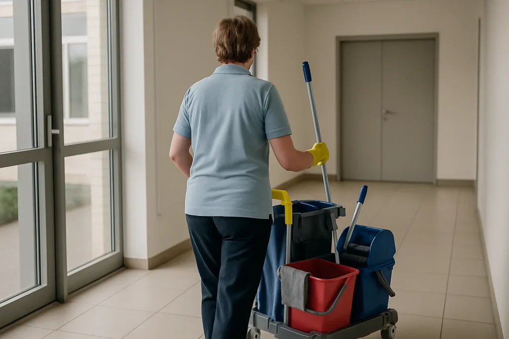 Équipe de nettoyage en train de désinfecter un appartement à Hénin-Beaumont.