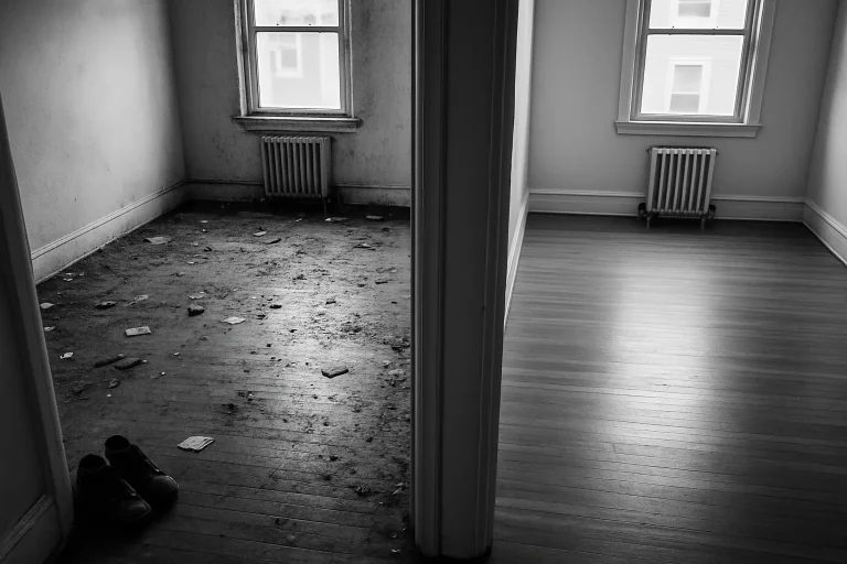 Deux appartements de même taille avec différents niveaux de désordre et de saleté.